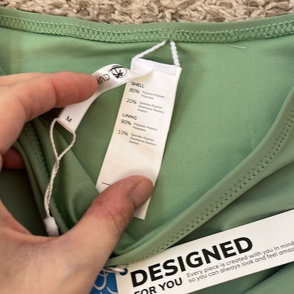 NWT Cupshe Sage Green Cheeky Regular Rise Bikini Bottoms - Size Medium - Picture 4 of 5